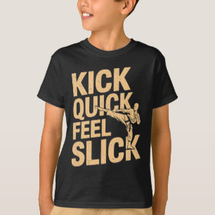 T-shirt Coup de pied Slick - Karate Fighter Martial Art