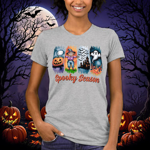 T-shirt Coup de pinceau automne Halloween Saison effrayant
