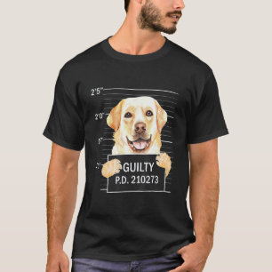 T-shirt Coupable - Mugshot Chien Labrador Retriever Noir T
