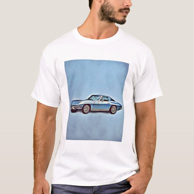 T-shirt Coupe Chevrolet Corvette Sting Ray 1963 (Devant)