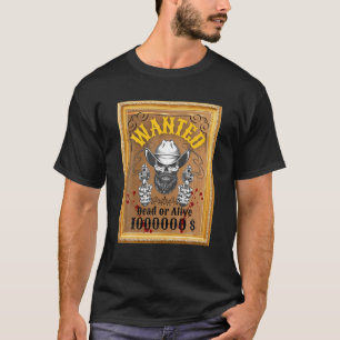 T-shirt Coupe Cowboy Hommes Recherchés Crâne Western Desig