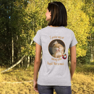 T-shirt Coupe Cute Cat Café Coupe personnalisée Photo pers