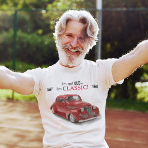 T-shirt Coupe D'Âge Personnalisée Non Vieille Mais Rouge C