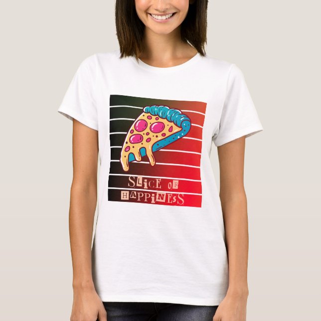T-shirt Coupe de Bonheur avec pizza (Devant)