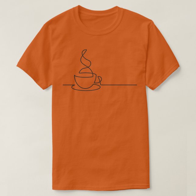 T-shirt Coupe de café à une ligne Illustration 2 (Design devant)