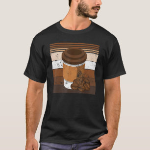 T-shirt Coupe de café et haricots Retro vintage Cappuccino