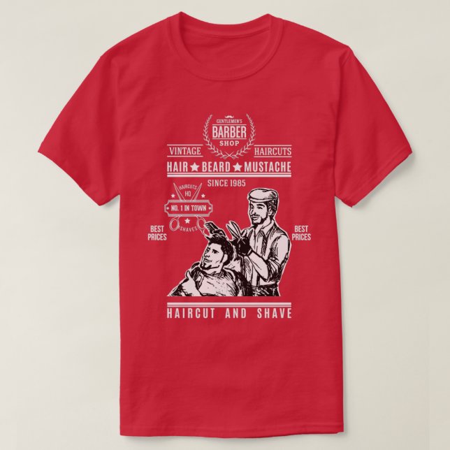 T-shirt coupe de cheveux vintage (Design devant)