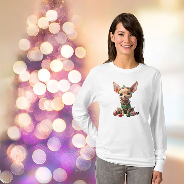 T-shirt Coupe de fête Chien de Noël Tee Femme (Créateur téléchargé)