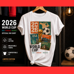 T-shirt Coupe de Football 2026 USA Canada Mexique Fan de F