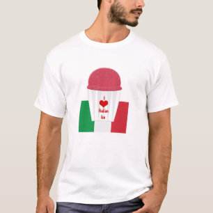 T-shirt Coupe de glace italienne coloré drapeau italien ch