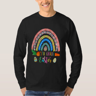 T-shirt Coupe de lapins de 5e année oeufs Boho arc-en-ciel