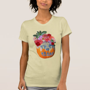 T-shirt coupé de photo de la récolte d'automne flo