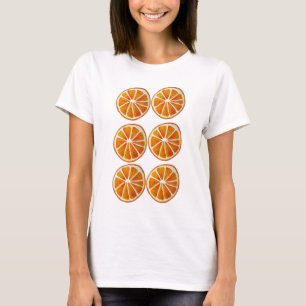 T-shirt Coupe d'orange juteuse aquarelle art motif pop art