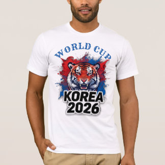 T-shirt Coupe du Monde 2026 Corée du Sud Tigre Fan