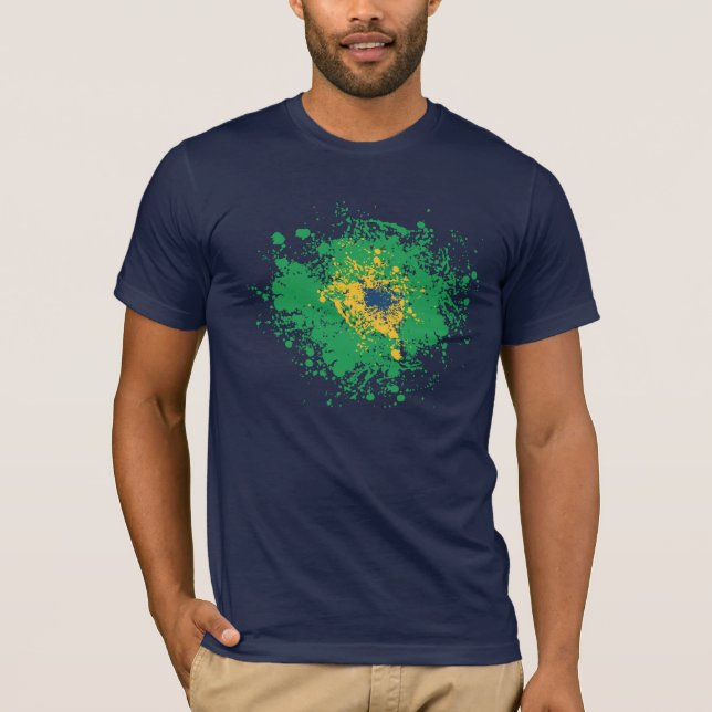 T-shirt Coupe du monde du football : Drapeau du Brésil (Devant)
