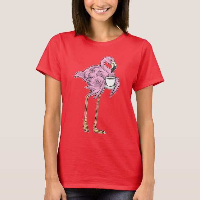 T-shirt Coupe Flamant rose de café (Devant)