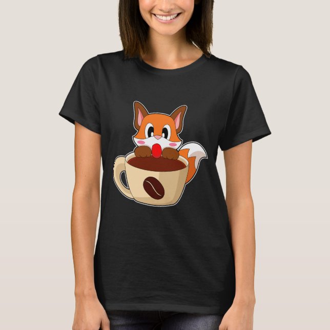 T-shirt Coupe Fox de café (Devant)