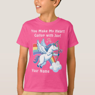 T-shirt Coupe Licorne Galopante L'Amour Magique de Cupidon