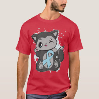 T-shirt Coupe Noir Fo Et Bleu Ruban Pour L'Adhésion Au Dia