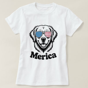 T-shirt "Coupe patriotique à Shades - 4 juillet Dog Pride