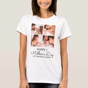 T-shirt Coupe photo moderne Happy First Mothers Day