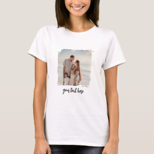 T-shirt Coupe photo personnalisée Image de famille de text