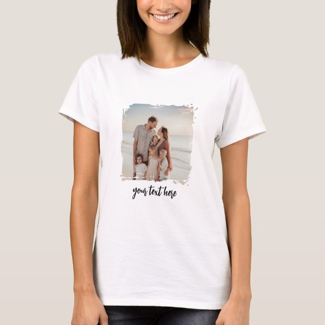 T-shirt Coupe photo personnalisée Image de famille de text (Devant)