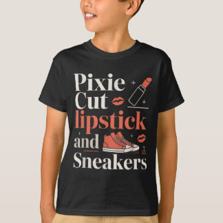 T-shirt Coupe pixie rouge à lèvres et baskets style de che