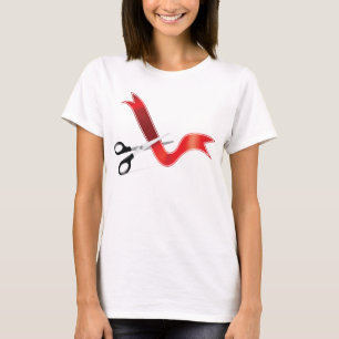 T-shirt coupe ruban rouge