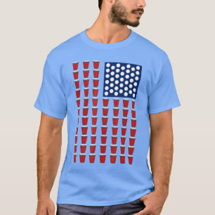 T-shirt Coupe Solo Rouge Tendance 4 Juillet Beer Pong Drap