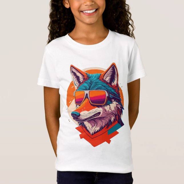 T-Shirt COUPER LE VERRE SOLAIRE PORTANT DU LOUP. (Devant)