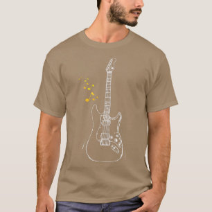 T-shirt Couper les notes de guitare, chemise guitariste, m