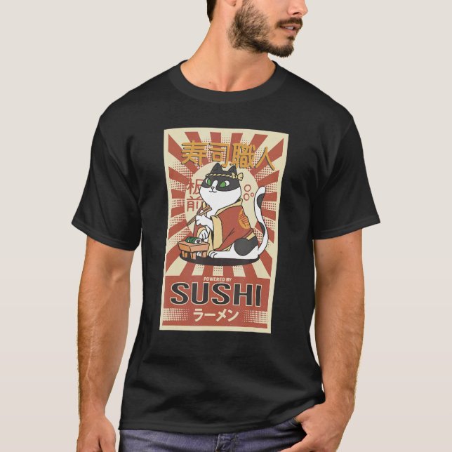 T-shirt Couper Neko Sushi Chat (Devant)