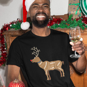 T-shirt Coupes de viande de renne Noël de venaison drôle