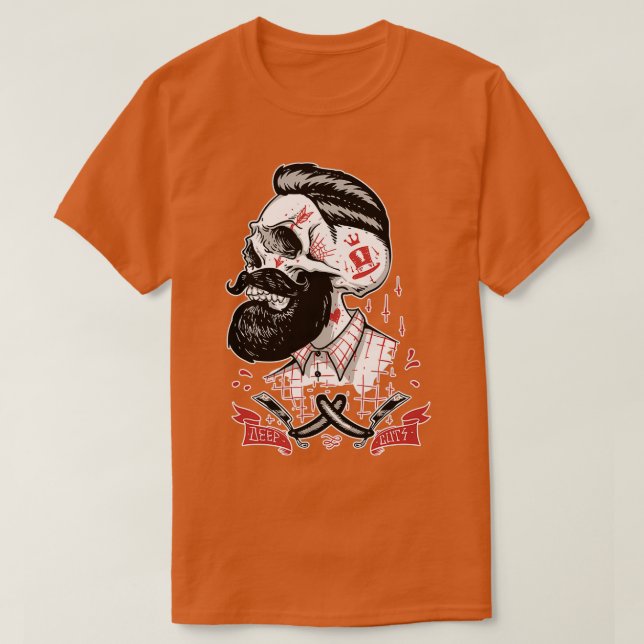 T-shirt Coupes profondes du crâne de la barbe 1 (Design devant)