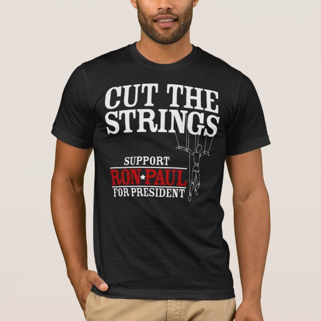 T-shirt Coupez la chemise de Ron Paul de ficelles (Devant)