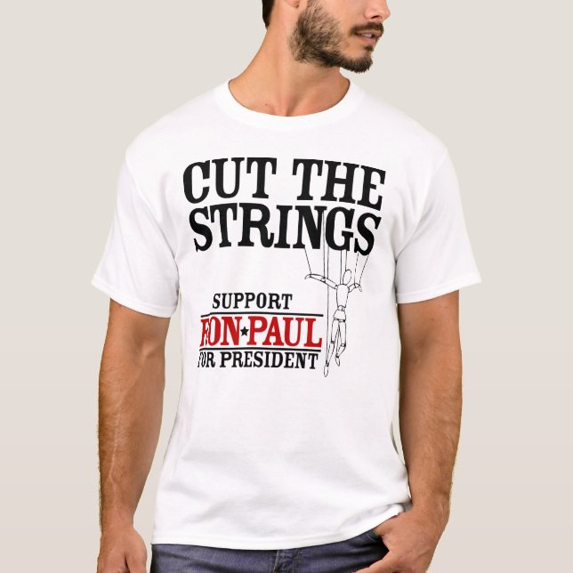 T-shirt Coupez la chemise de Ron Paul de ficelles (Devant)