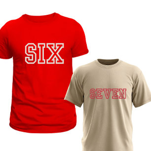 T-Shirt Couple à Imprimer Six et Sept de la Même P