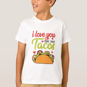T-shirt Couple Cadeau Je T'Aime Plus Que Tacos