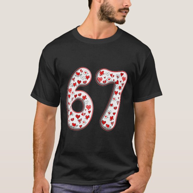 T-shirt Couple Costume Duo 67 Meme Six Seven Valentines Da (Devant)