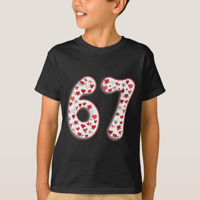 T-shirt Couple Costume Duo 67 Meme Six Seven Valentines Da (Devant)