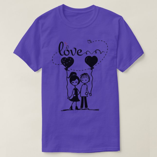 T-shirt Couple d'amour (Design devant)