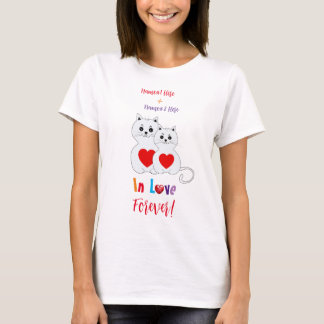 T-shirt Couple de chat personnalisé pour la Saint Valentin