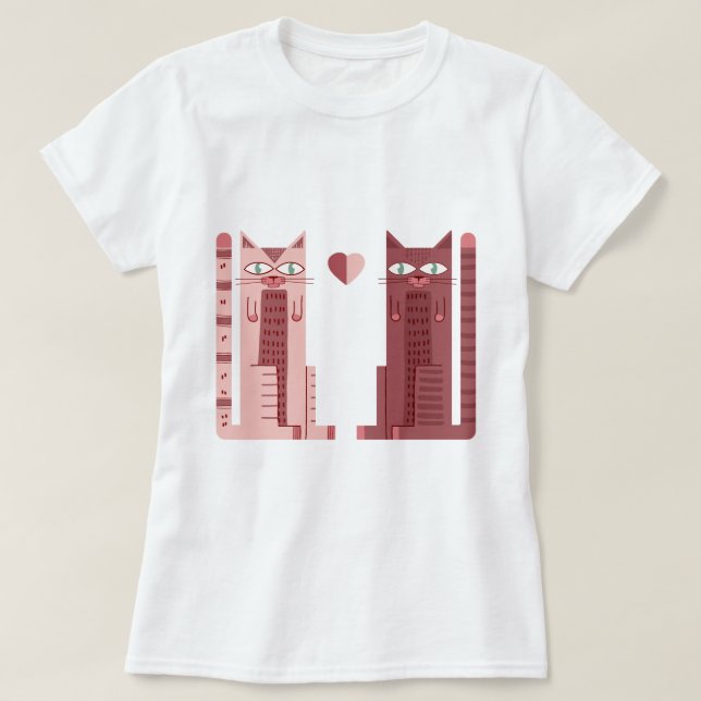 T-shirt couple de chats (Design devant)