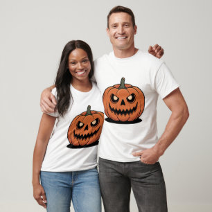 T-shirt couple de citrouilles mignonnes pour Hallo