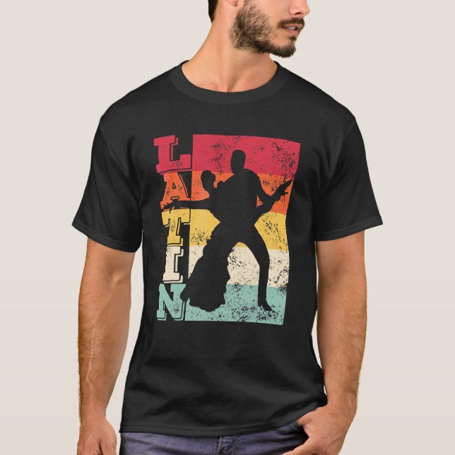 T-shirt Couple de danse latine Formation rétro Rumba Paso  (Devant)