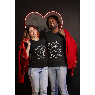 T-shirt Couple de danse Whimsical minimaliste romantique