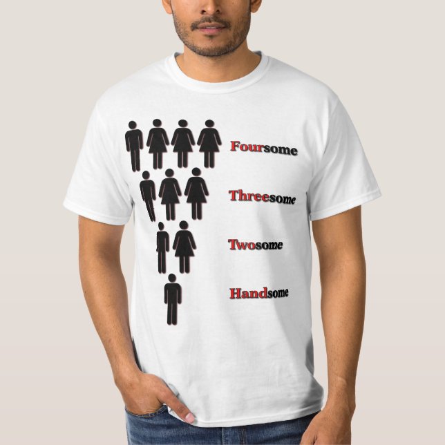 T-shirt Couple de groupe de trois personnes de partie à (Devant)