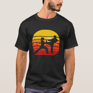 T-shirt Couple de guerriers de combat d'arts martiaux rétr