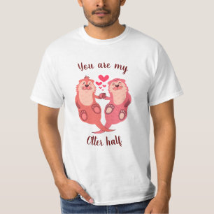 T-shirt Couple de la journée Cute Otters Valentines Perso